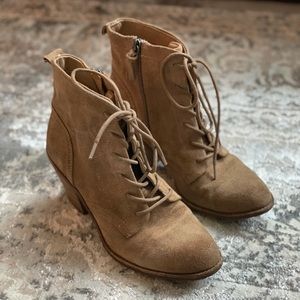 Brown leather fall boots